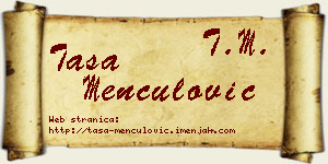 Tasa Menčulović vizit kartica